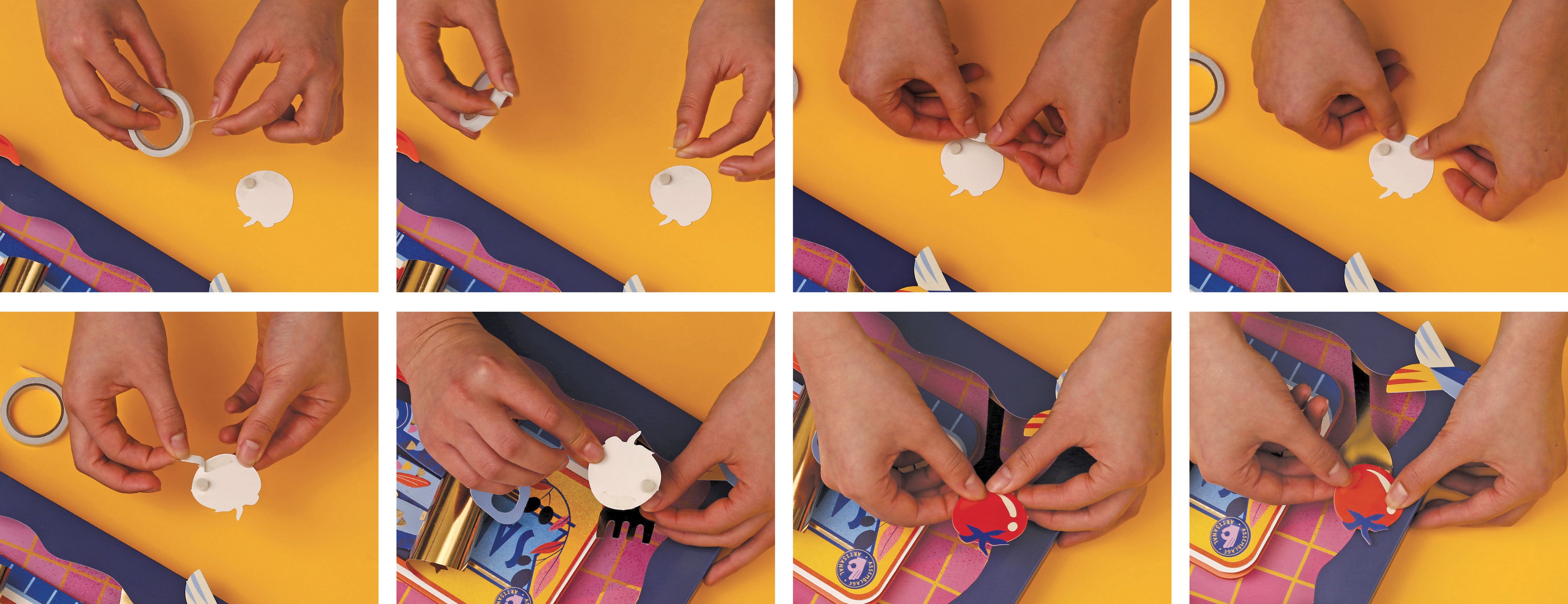 Cadre 3D papier sardines