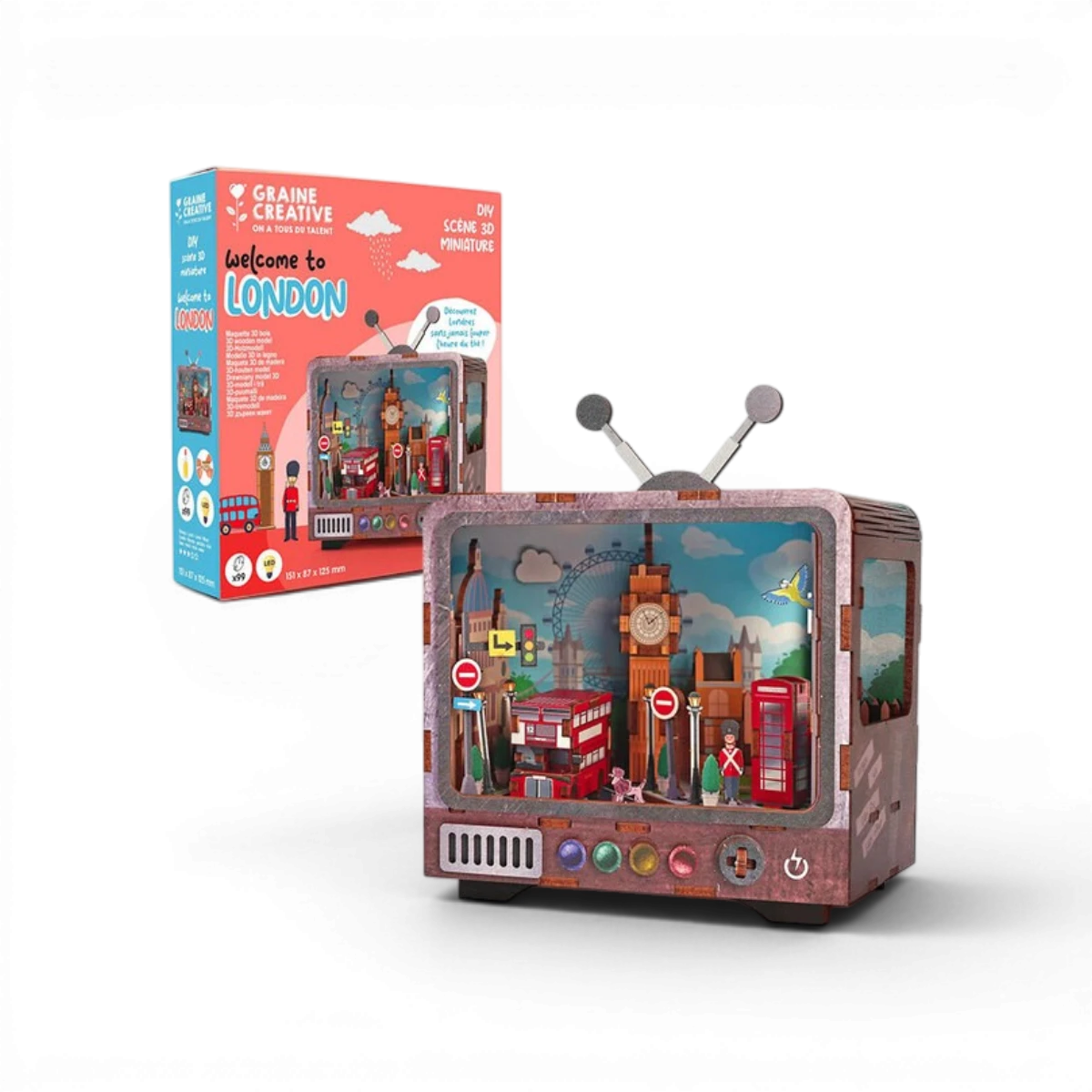 TV Londres – Maquette bois 3D