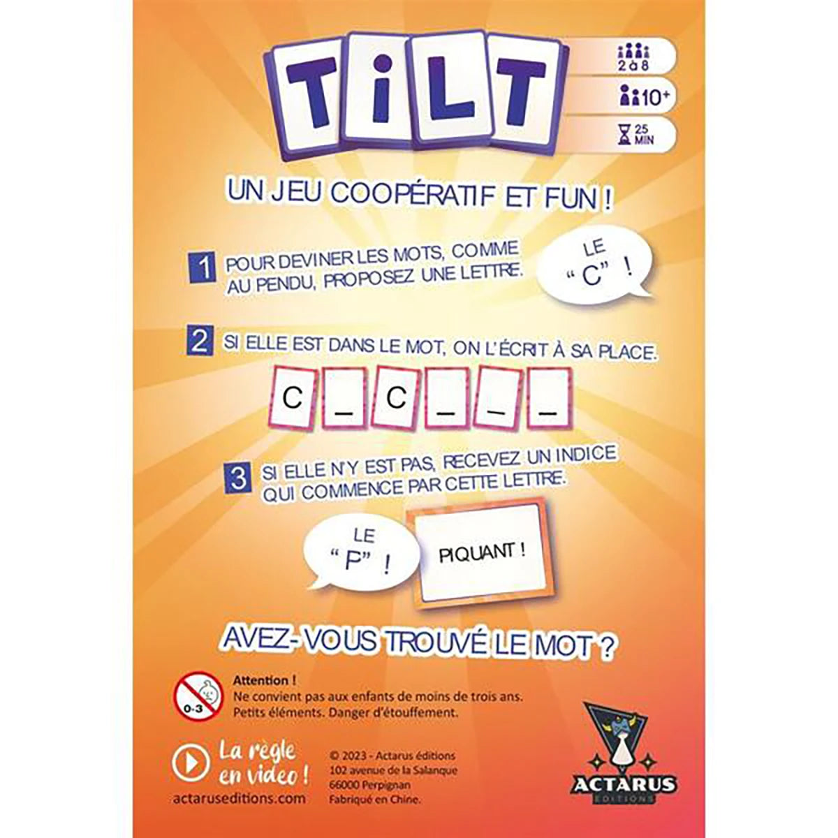 Tilt – Jeu coopératif déduction et communication