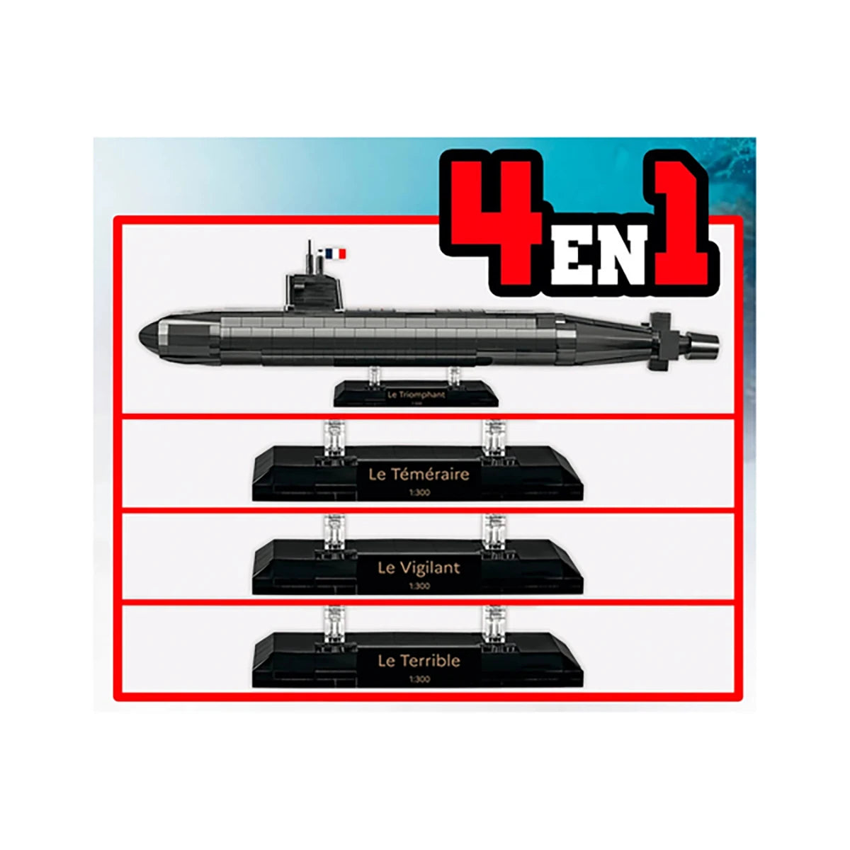 Sous-Marin SNLE 4-en-1 (643 pièces) – Set de construction