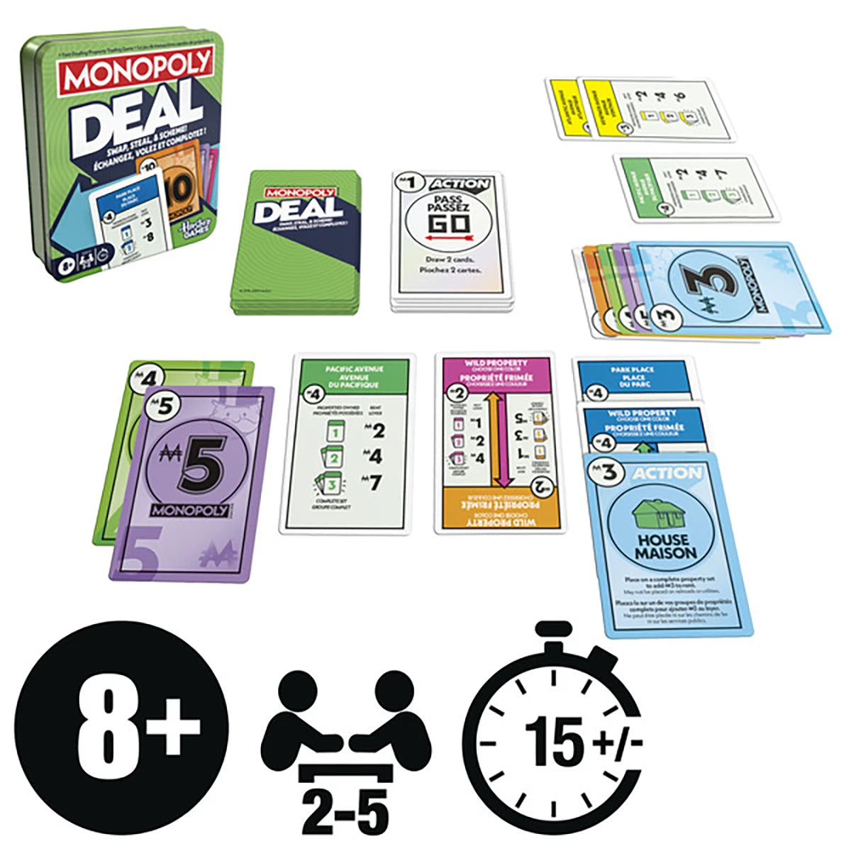 Jeu Monopoly Deal boîte métal
