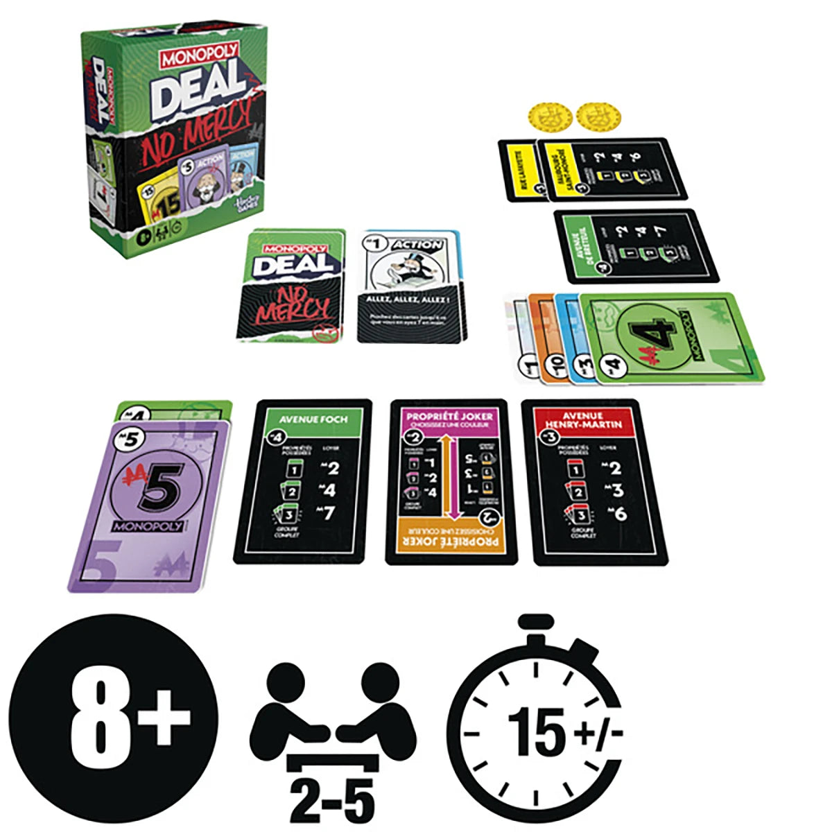 Monopoly Deal No Mercy – Jeu de cartes stratégie et sabotage