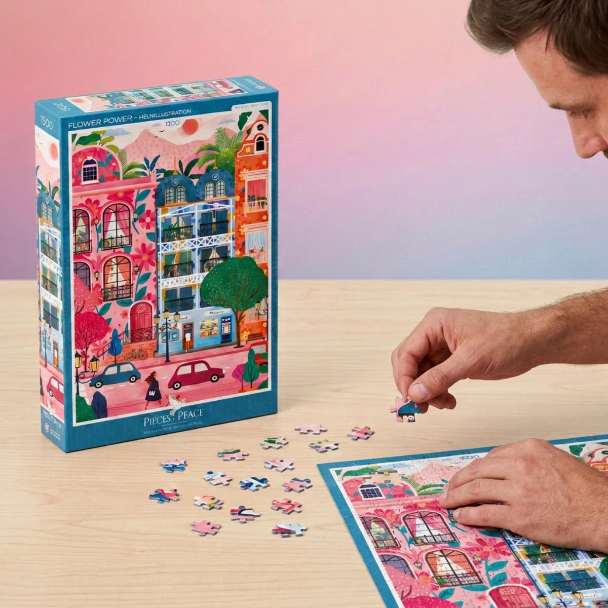 Puzzle Façades Fleuries - 1500 Pièces