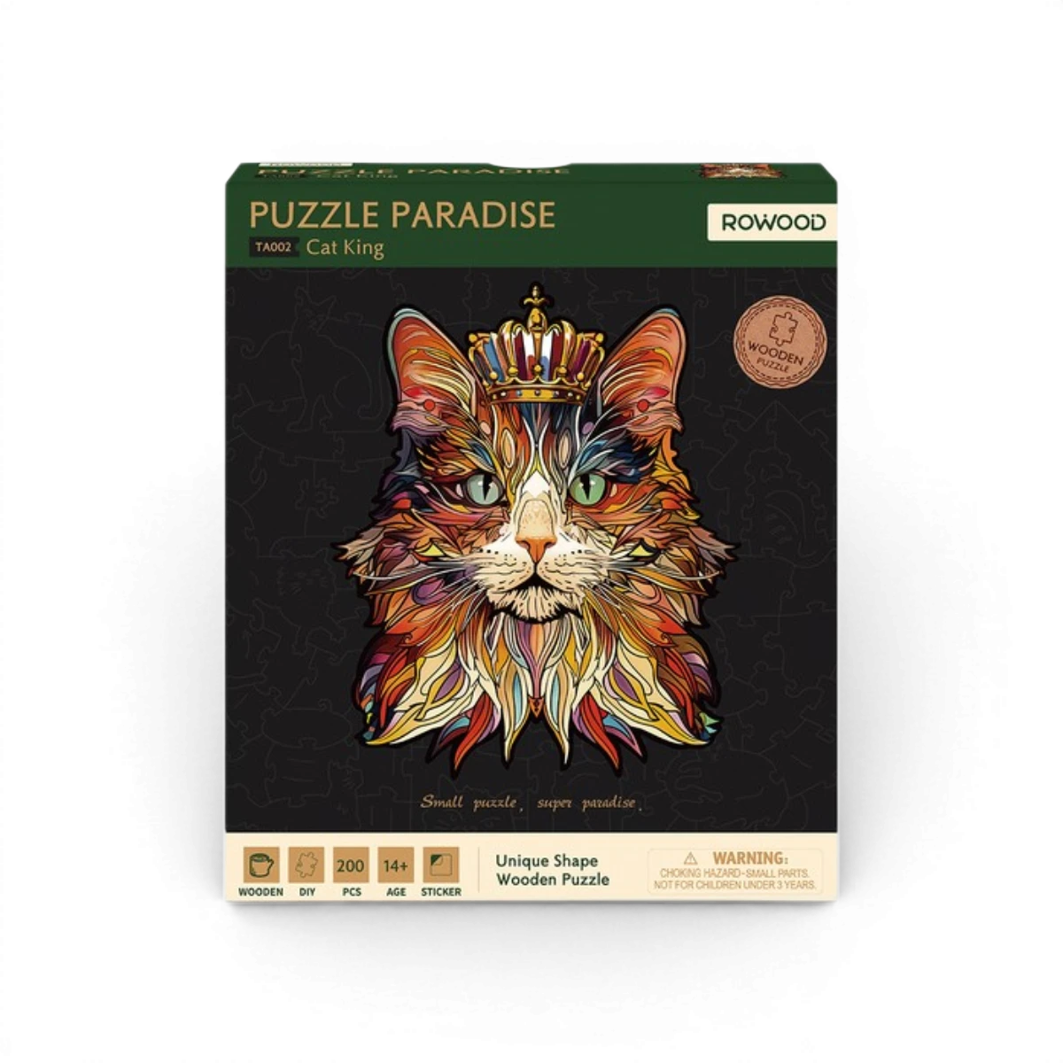 Roi chat - Puzzle Paradise en bois