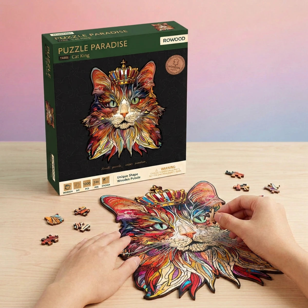 Roi chat - Puzzle Paradise en bois