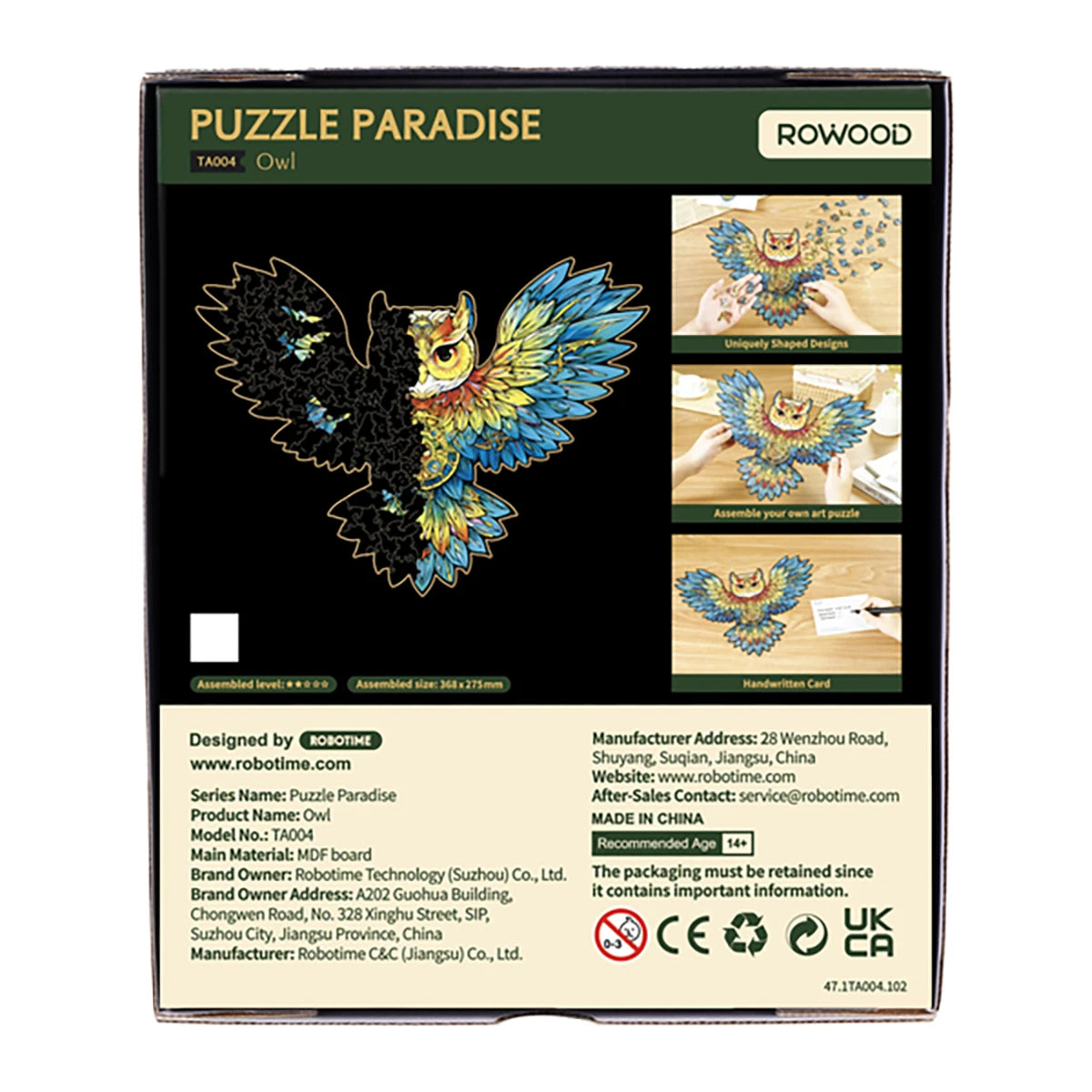 Hibou - Puzzle Paradise en bois