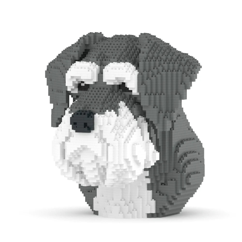Jeu de construction Jekca - Buste Schnauzer (3810 pièces)
