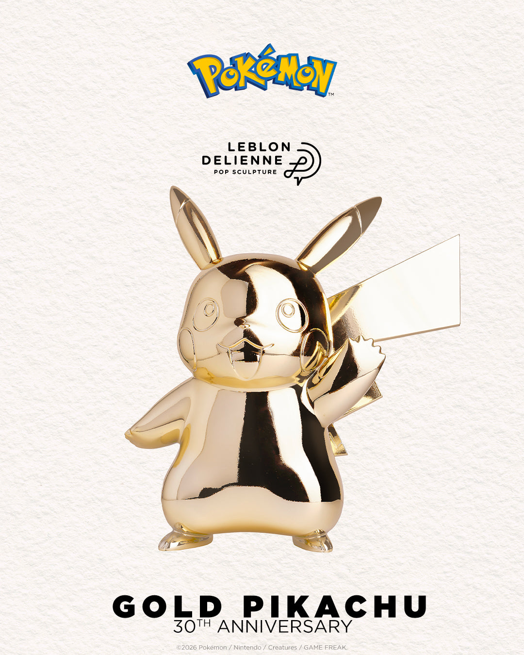 Pikachu Gold édition anniversaire 30 ans 30cm