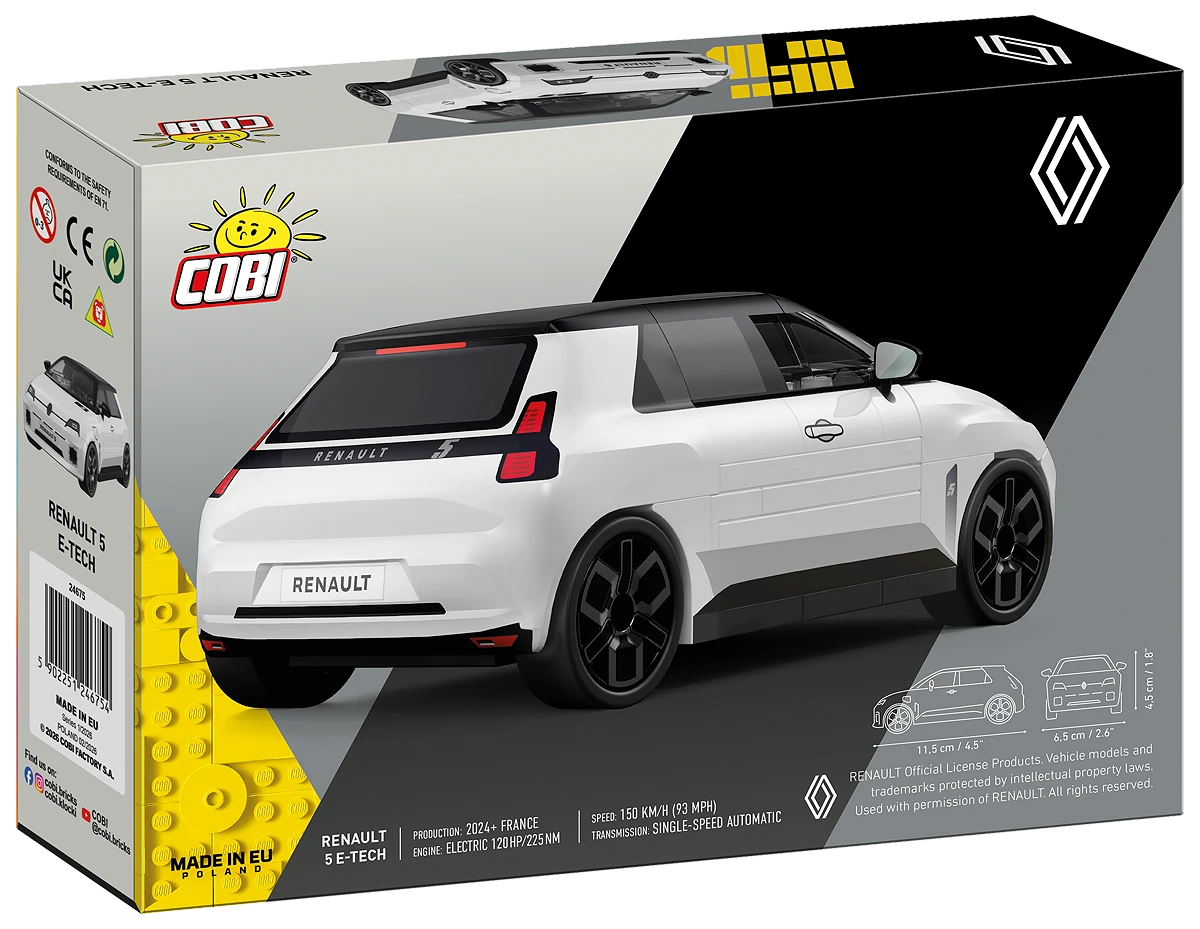 Set de construction Renault 5 E-tech électrique blanche 1/35