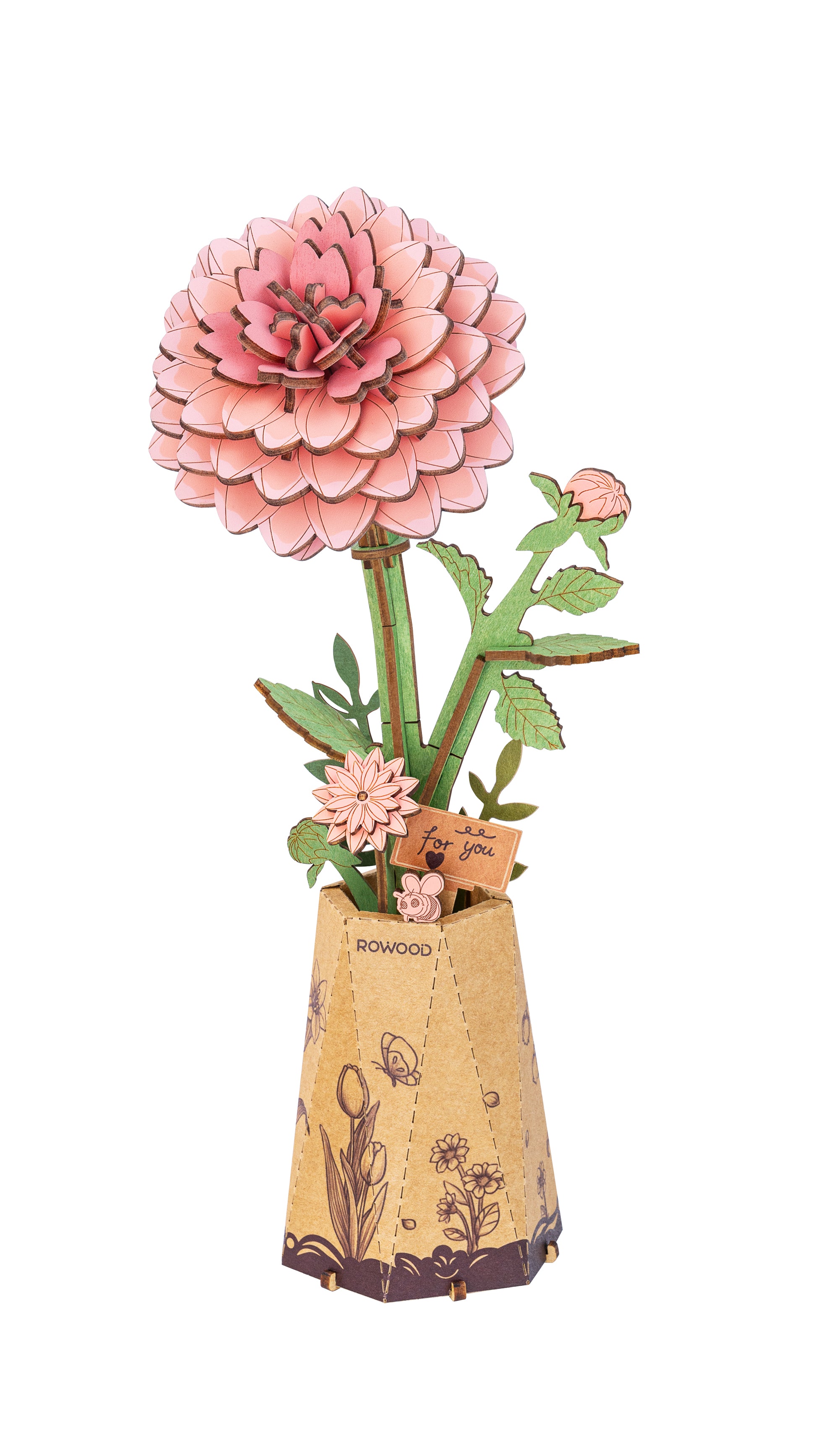 Puzzle 3D Dahlia rose – 93 pièces
