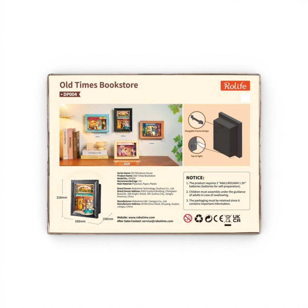 Maquette Old Times Bookstore – Librairie DIY Rolife