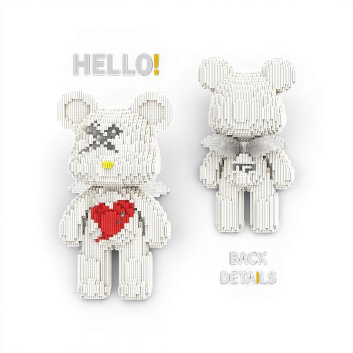 Maquette M Blocks - Ours Moli cœur blanc (3110 pièces)