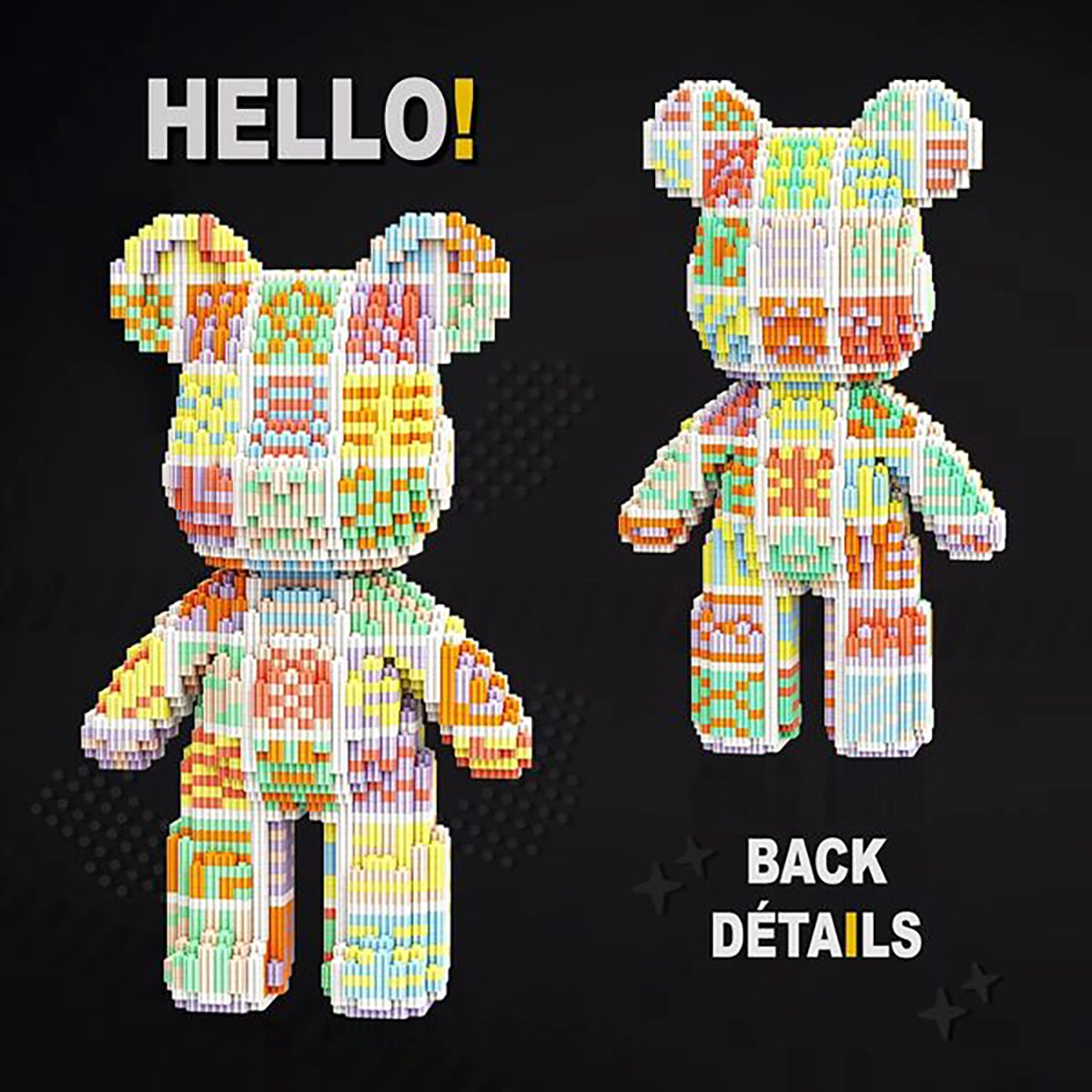 Maquette M Blocks - Ours Cutebear-Q Esprit bohème (3483 pièces)