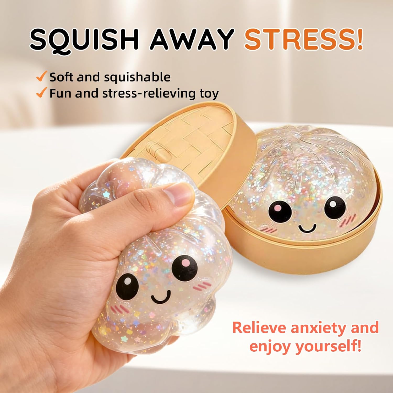 Peluche anti-stress Squishy dumplings (modèle aléatoire)