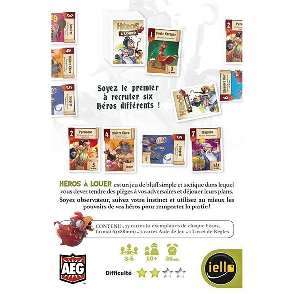 Héros à Louer – Jeu de cartes bluff et stratégie
