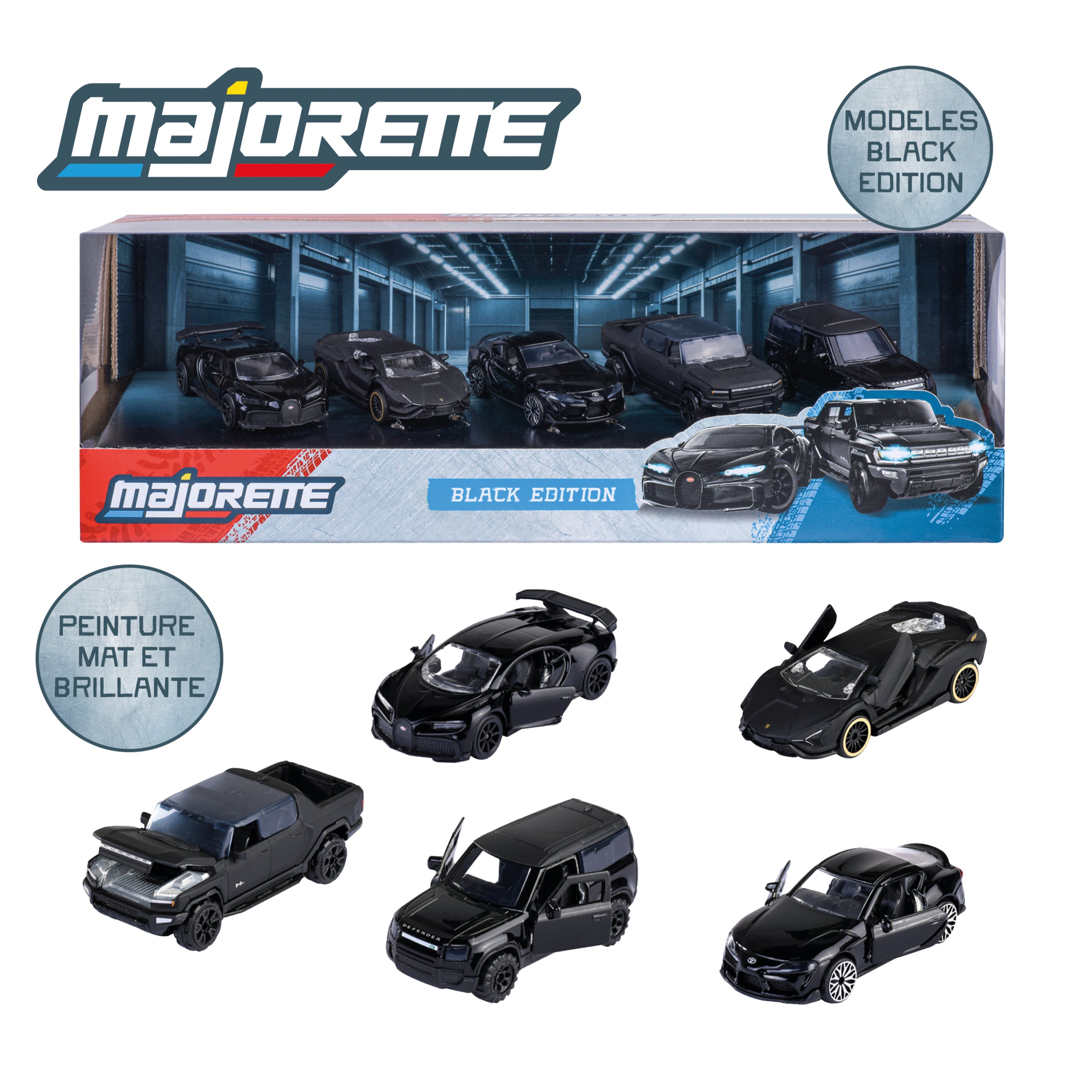 Coffret 5 voitures Black Edition 1:64 – Majorette
