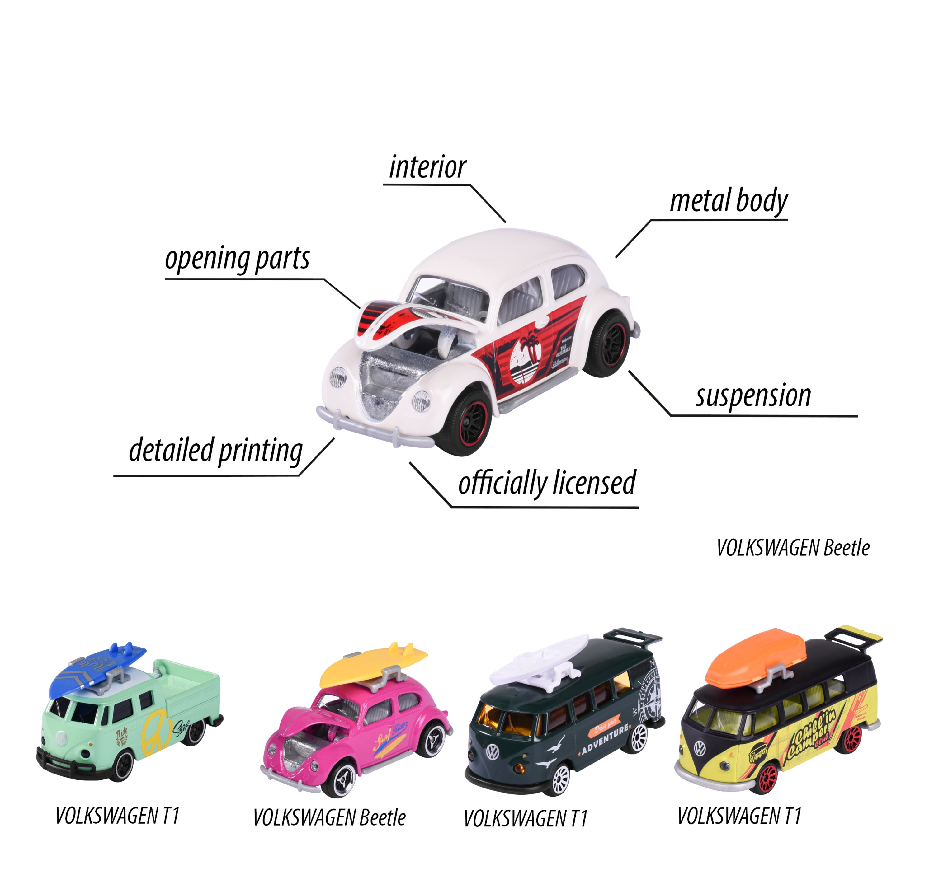 Coffret 5 voitures Volkswagen 1:64 – Majorette