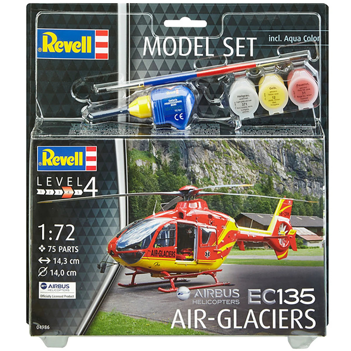 Maquette Hélicoptère Airbus EC135 Air Glaciers (1/72 – 75 pièces)