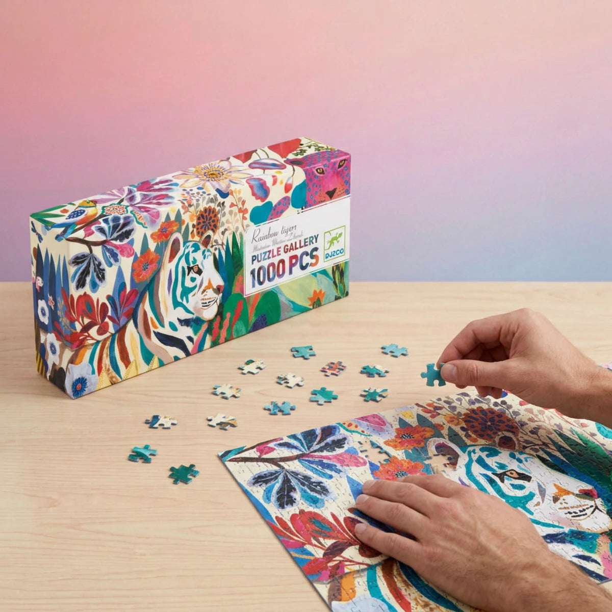Puzzle Djeco Rainbow Tigers 1000 pièces