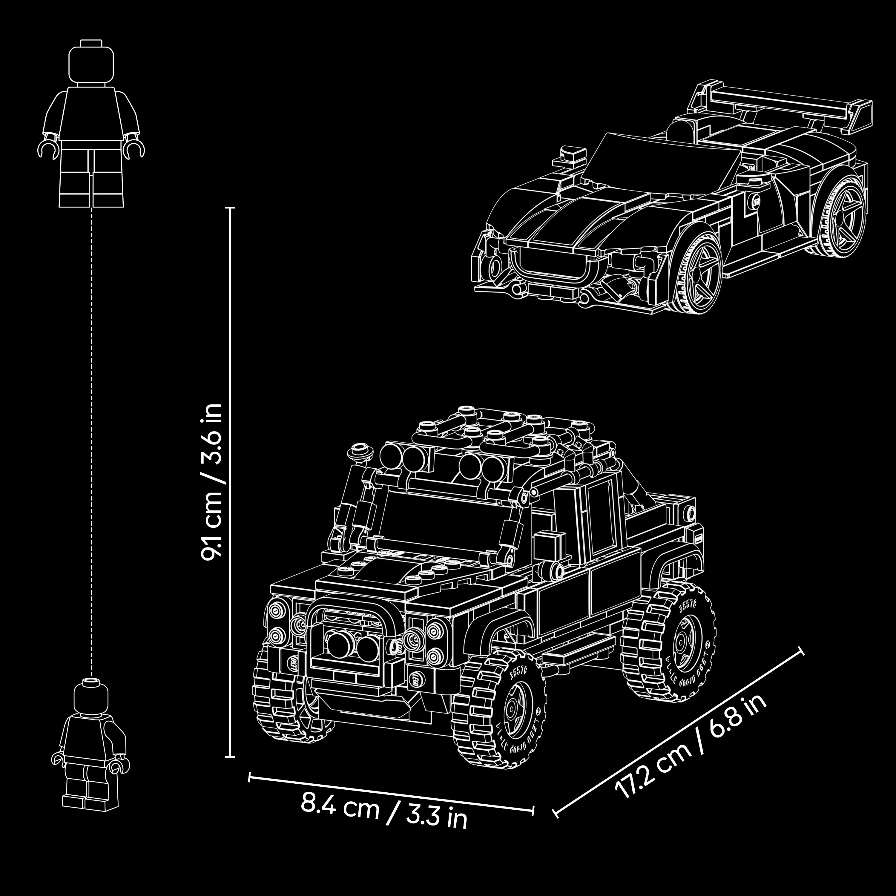 77264 - LEGO® Speed Champions - La Jaguar Project 7 et le Land Rover Defender