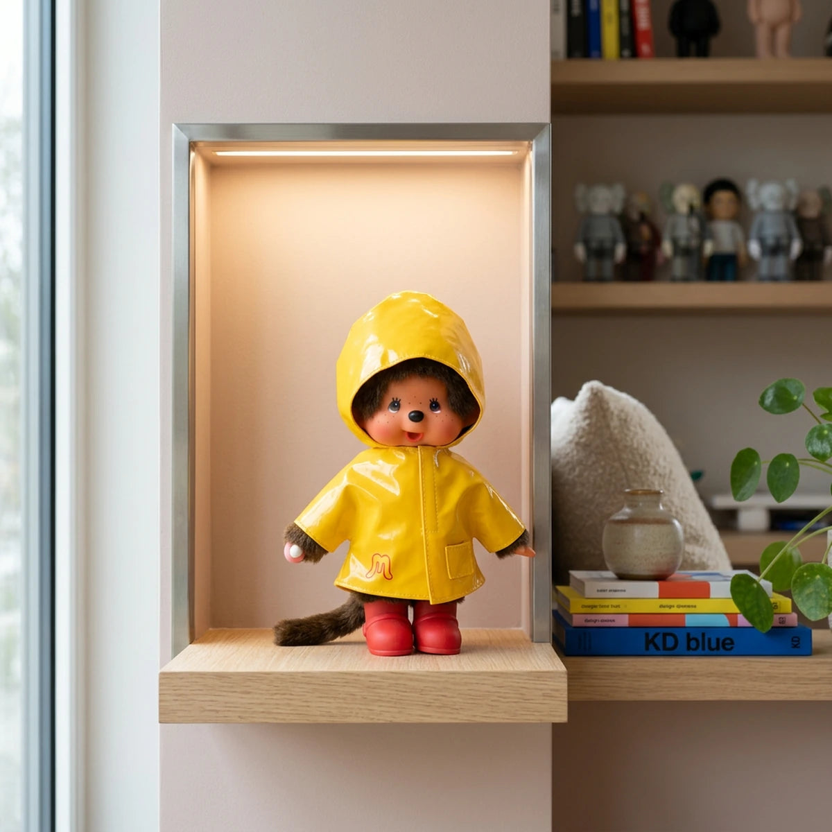Peluche Monchhichi ciré jaune