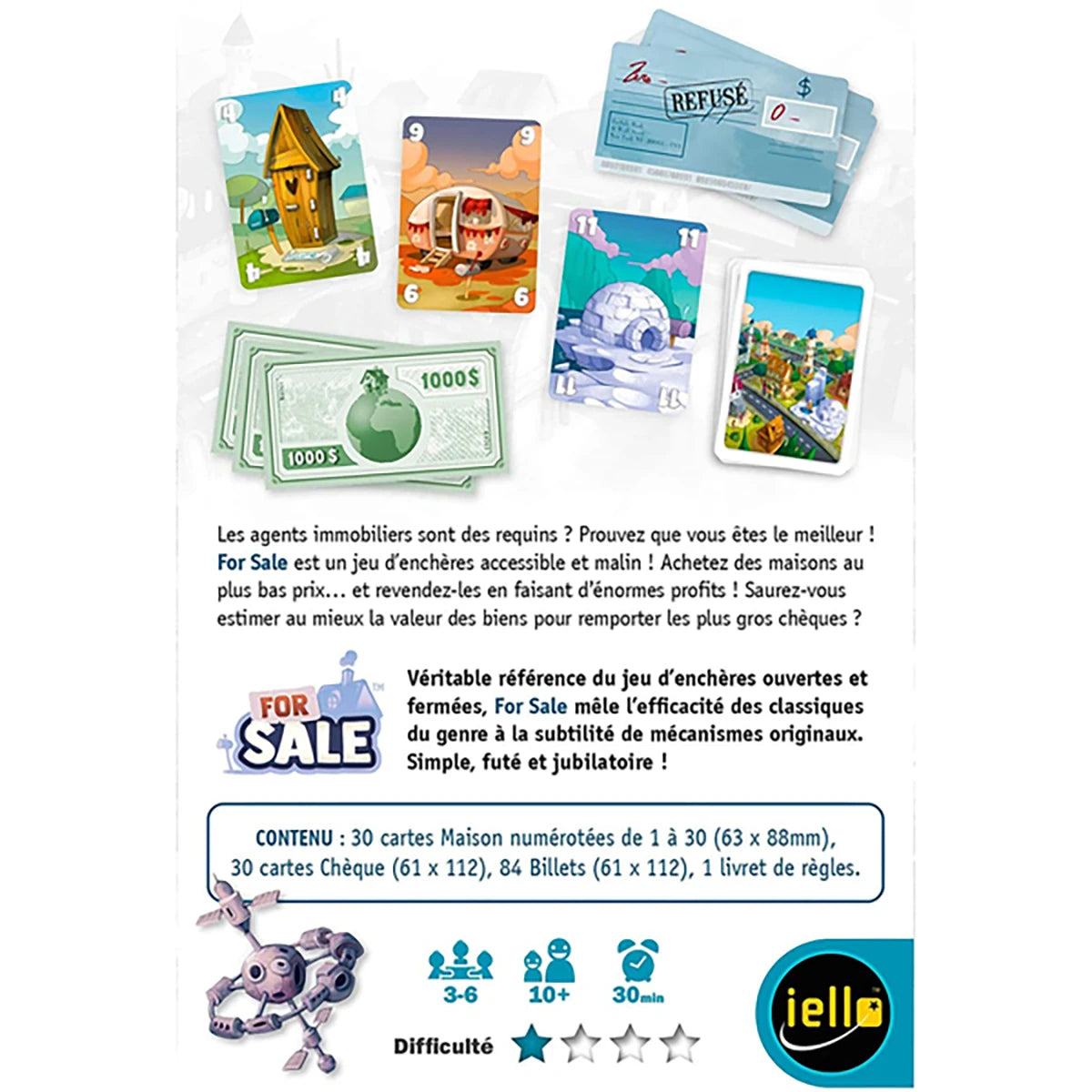 For Sale – Jeu d’enchères stratégie et bluff