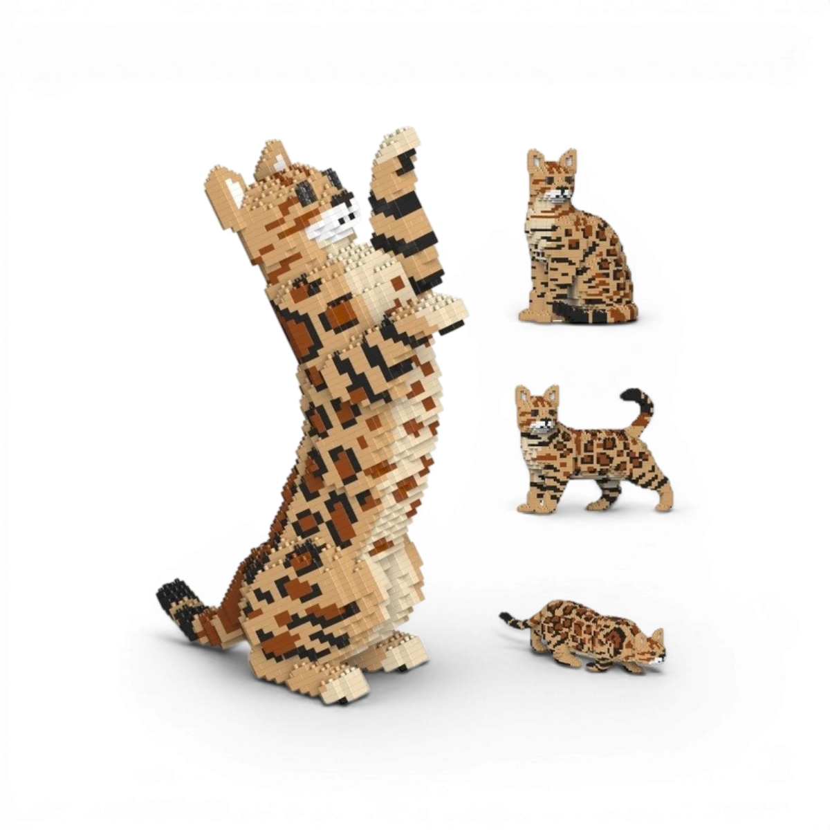 Chat Bengal Brun 4 en 1 37 cm – Jeu de construction – JEKCA