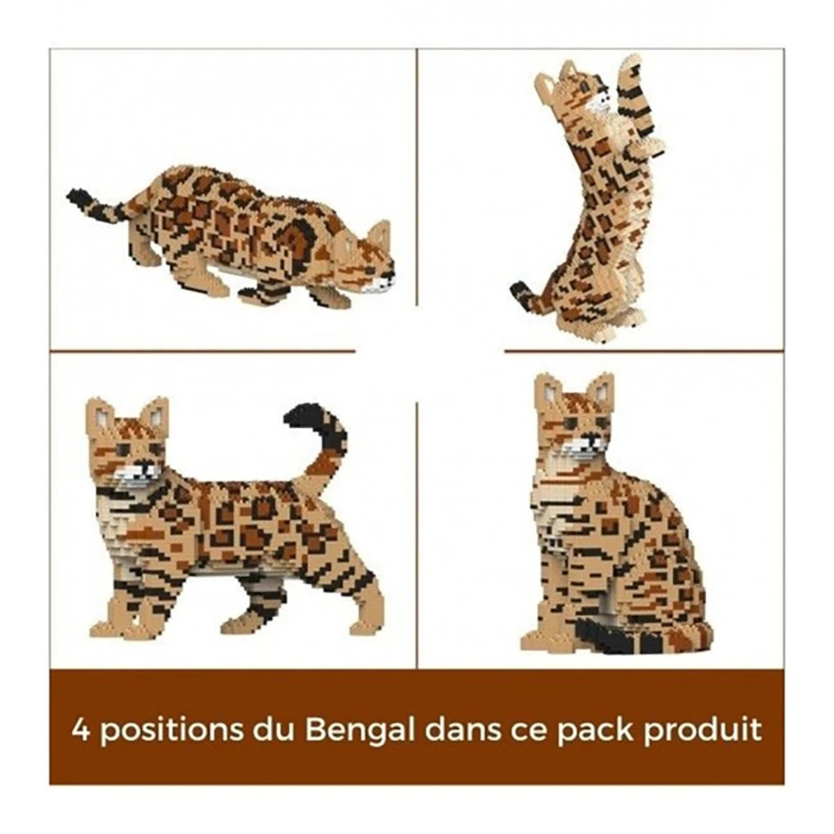 Chat Bengal Brun 4 en 1 37 cm – Jeu de construction – JEKCA