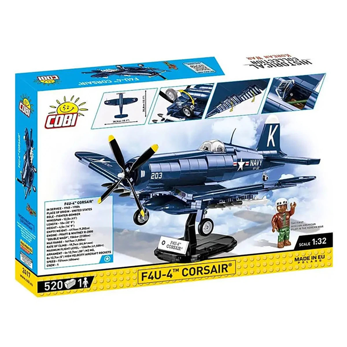 Vought Corsair F4U-4 (520 pièces) – Set de construction – Cobi