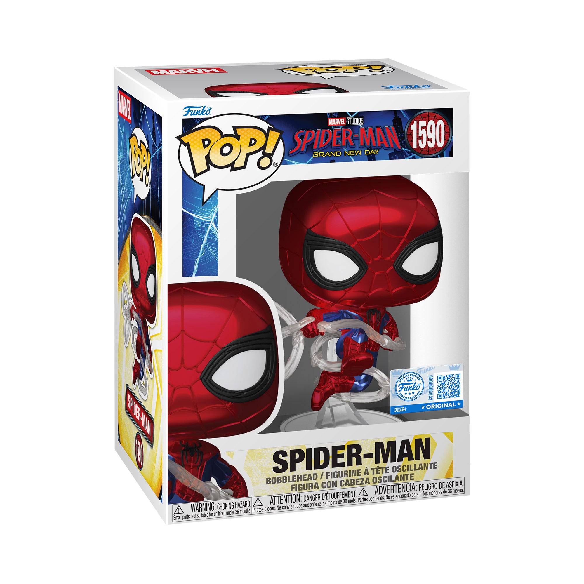Figurine POP! Marvel - Spider-Man bande dessinée - version métallisée