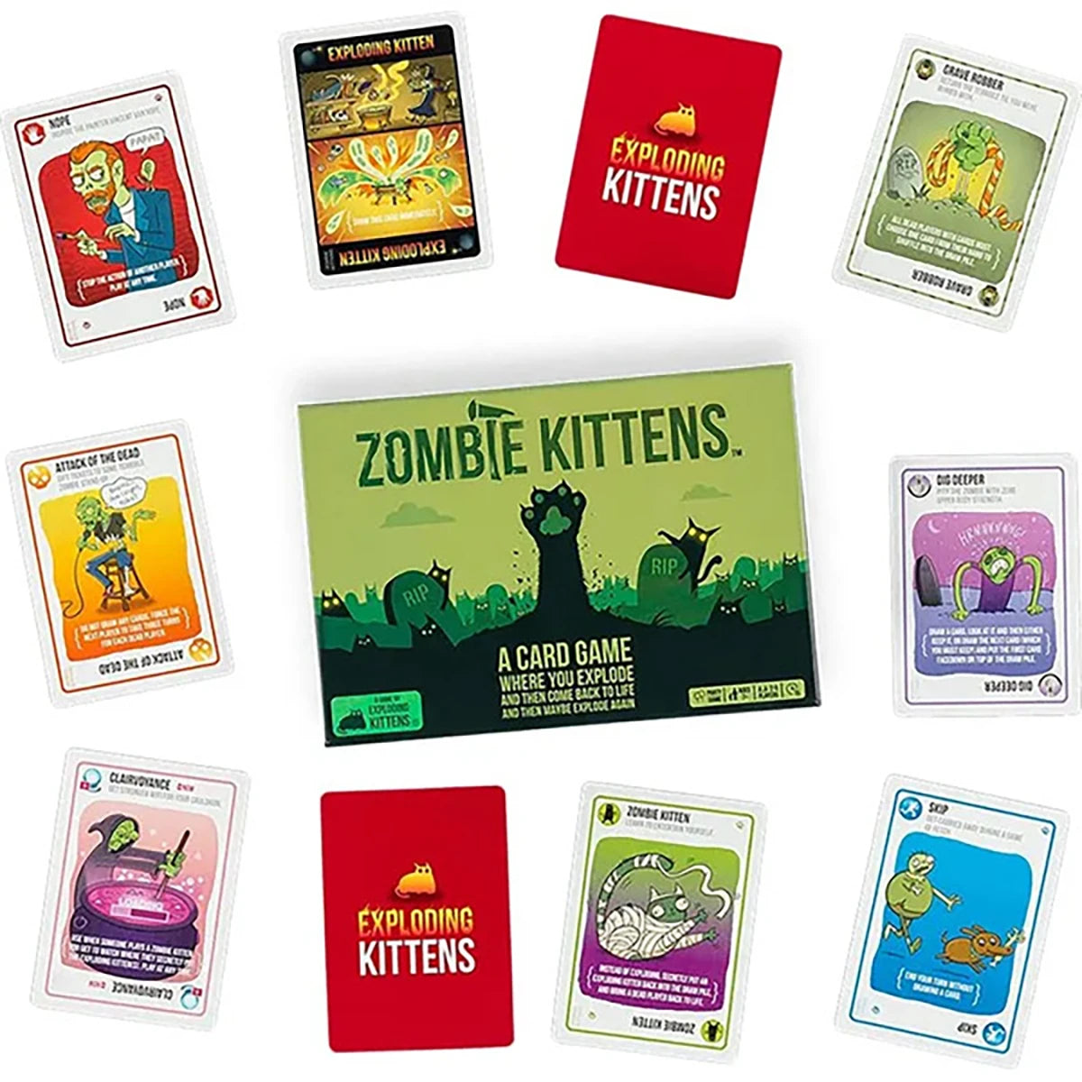 Exploding Kittens Zombies – Jeu de cartes humour et bluff