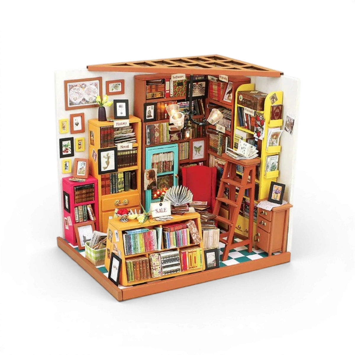 La Bibliothèque de Sam – Maquette diorama (221 pièces)