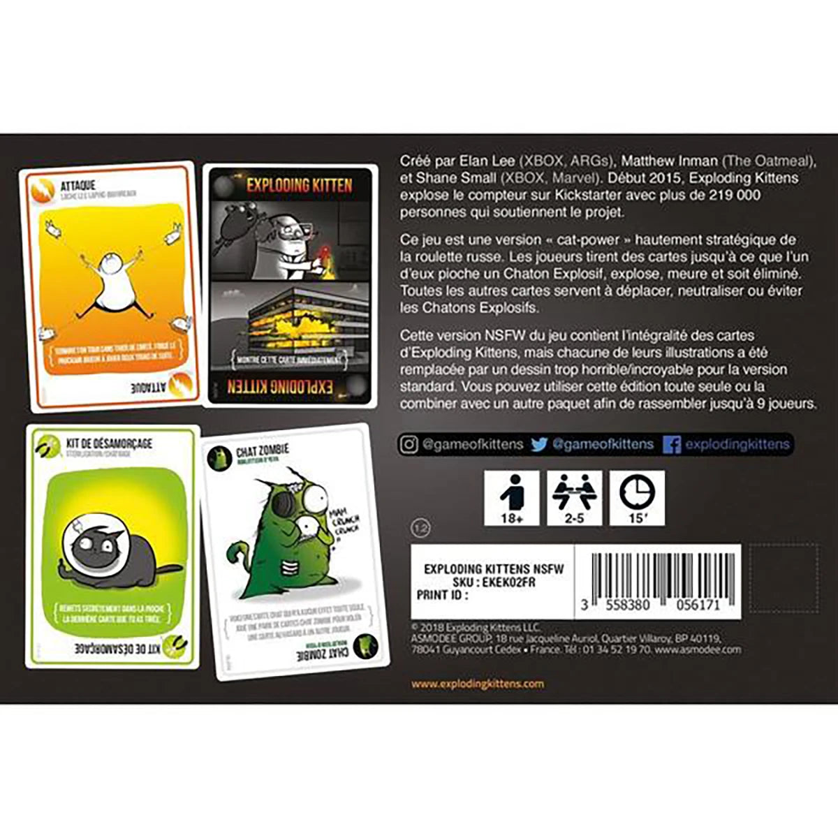 Exploding Kittens NSFW – Jeu d’ambiance humour et contenu adulte