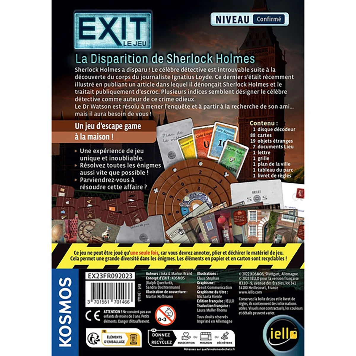 Exit La Disparition de Sherlock Holmes – Jeu d’enquête escape game et suspense