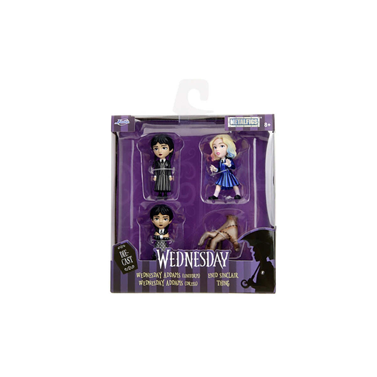 Coffret 4 figurines Mercredi Addams - Métal 6,5 cm