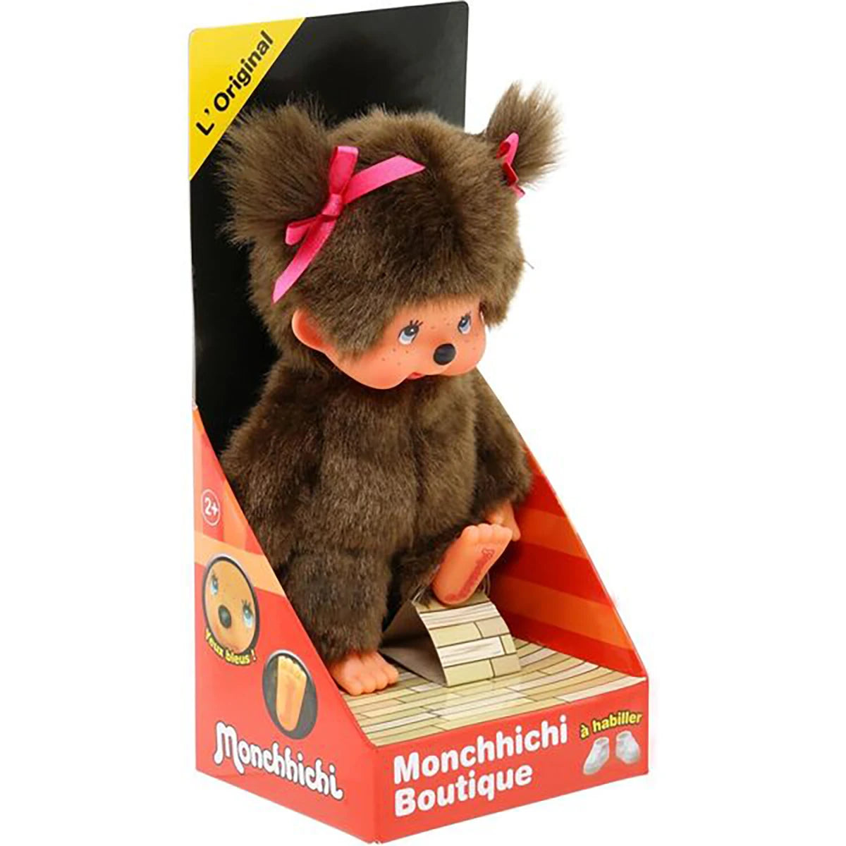 Peluche Monchhichi fille 20cm