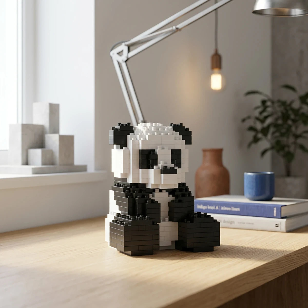 Mini Panda Assis 11 cm – Jeu de construction – JEKCA
