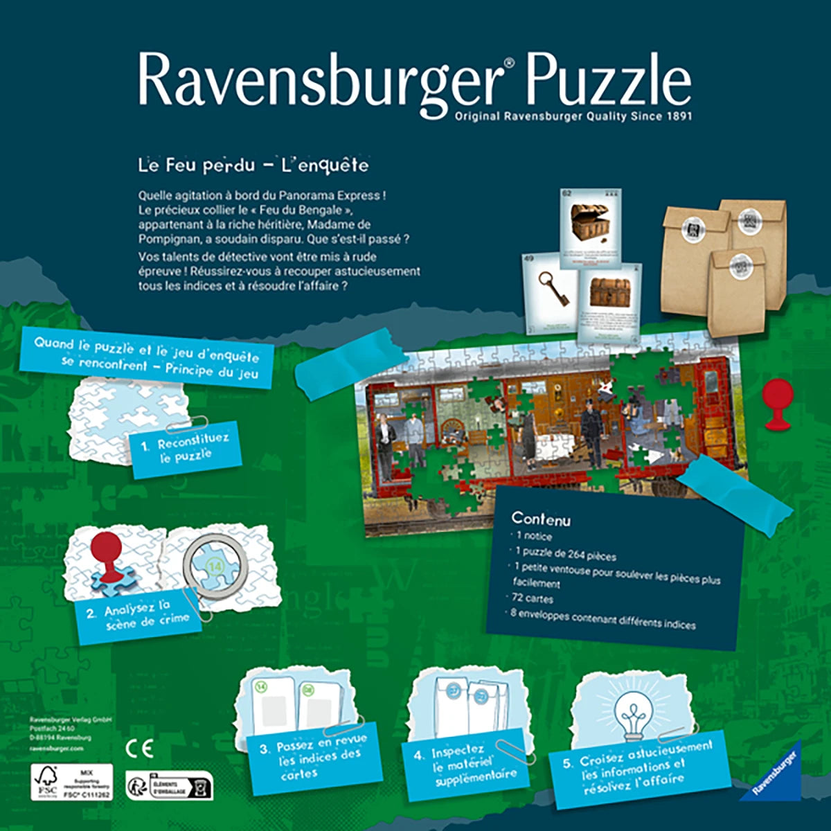 Mystery Puzzle Vol du feu du Bengale 264 pièces – Ravensburger