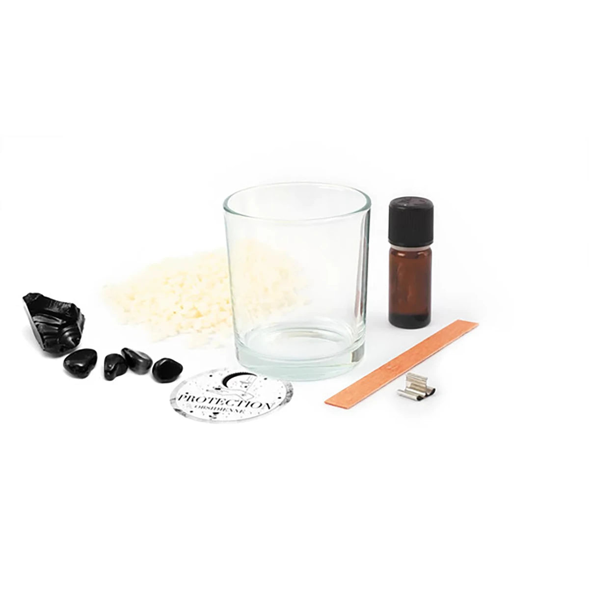 Bougie Protection Obsidienne – Lithothérapie – Kit DIY