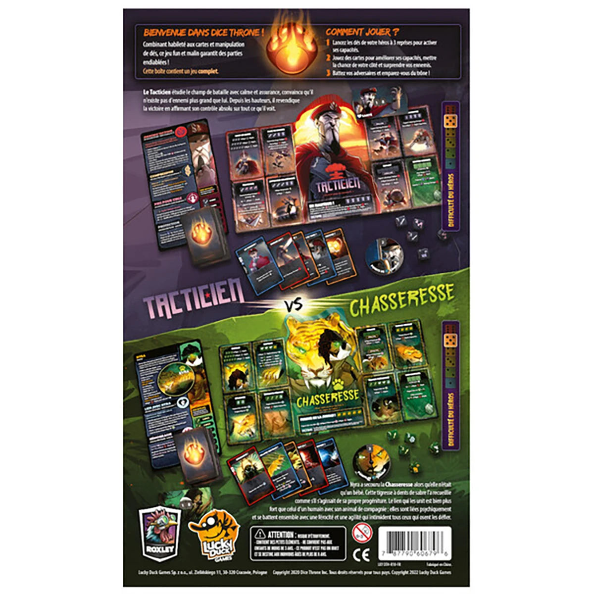Dice Throne Tacticien vs Chasseresse – Jeu d’affrontement stratégie