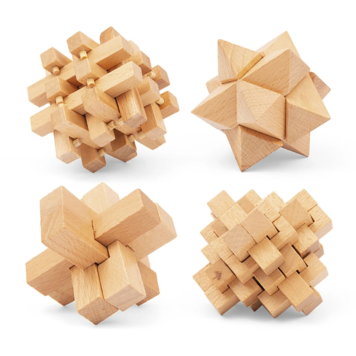 Set 4 casse-têtes bois – Casse-têtes réflexion et logique