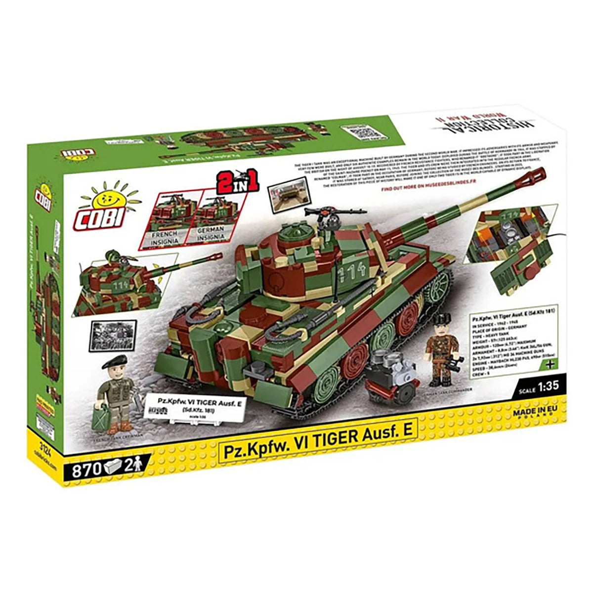 Tiger Blindé Pz.Kpfw. VI (870 pièces) – Set de construction – Cobi