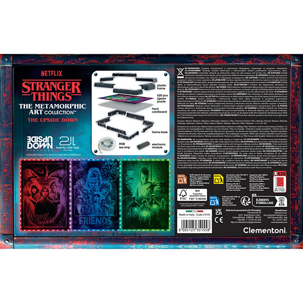 Puzzle cadre lumineux Monde à l’envers 520 pièces – Stranger Things