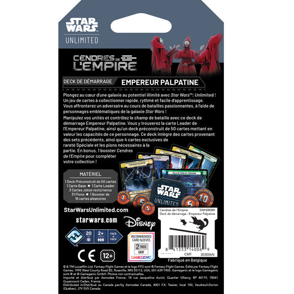 Star Wars Unlimited : Cendres de l’Empire - Deck de Démarrage : Empereur Palpatine