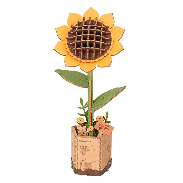 Tournesol – Puzzle fleur 3D en bois (86 pièces)
