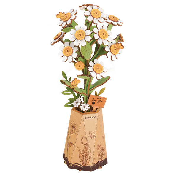 Camomille – Puzzle fleur 3D en bois (101 pièces)